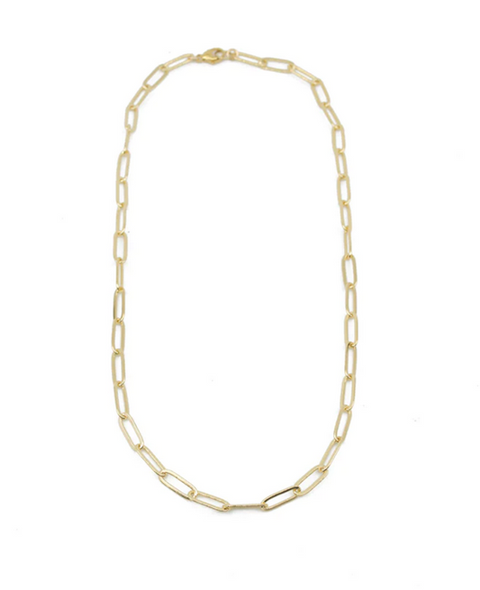 Chnky paperclip style gold chain by The Land of Salt