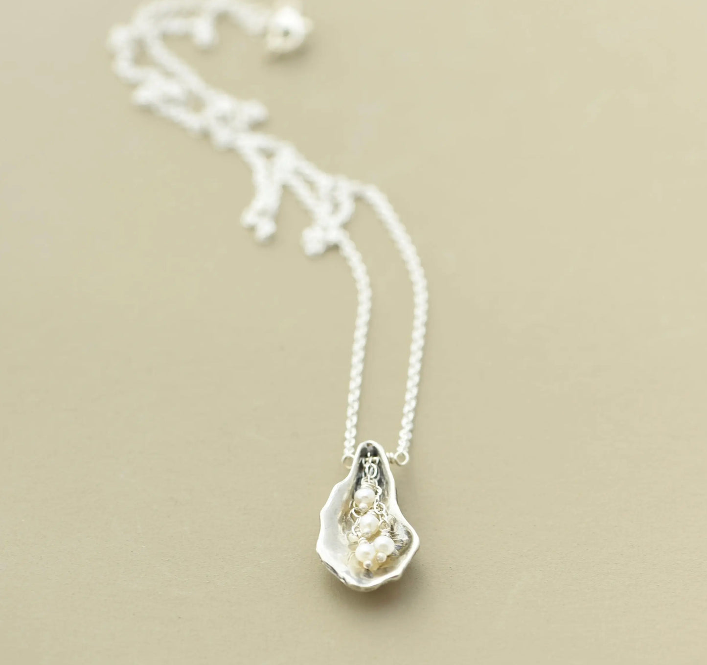 Sterling silver Oyster Pearl Necklace