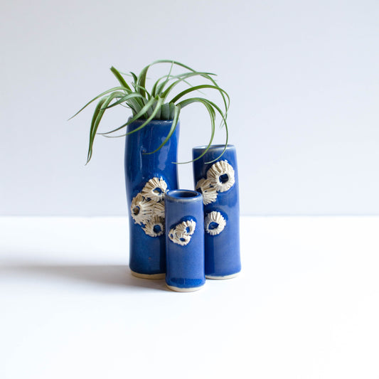 Barnacle Vases Blue handmade in Maine