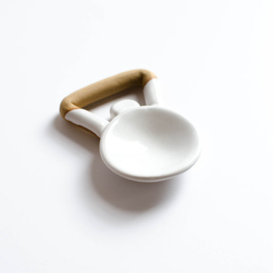 Small Knob Serving Spoon White