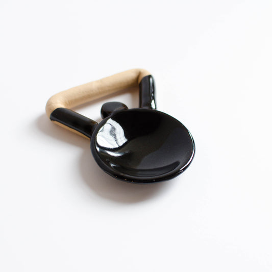 Small Knob Serving Spoon Black