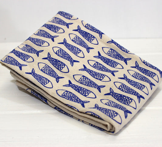 Fish Hand Towel printed by hand by High Fiber