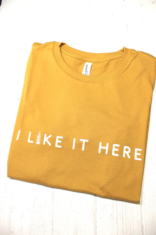 I Like It Here Tee Yellow Ladies