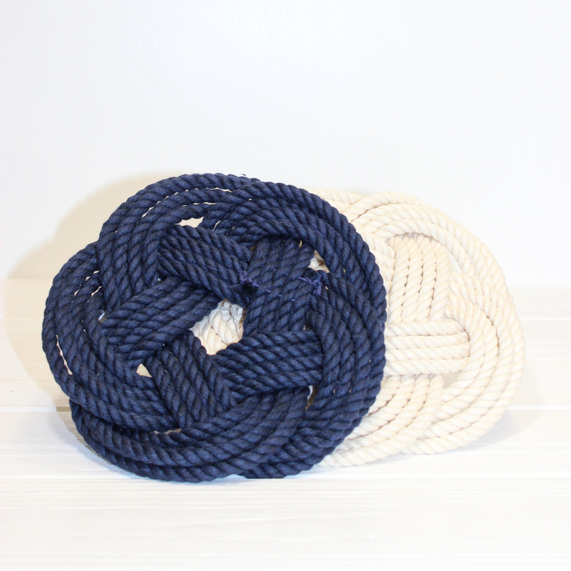 Sailor knot trivets blue and white