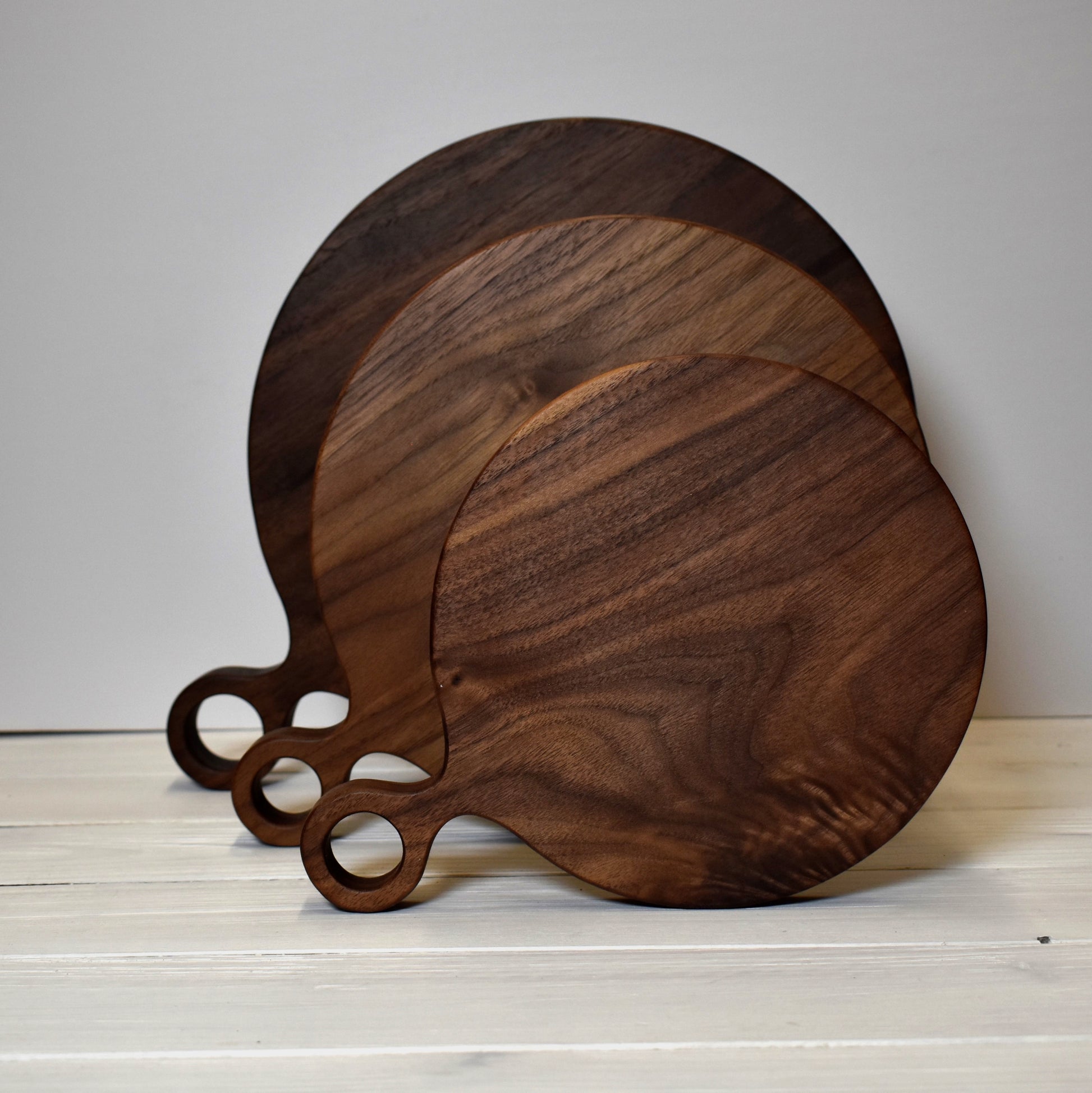 Circle Walnut Cutting + Serving Boards made in Maine for Minka