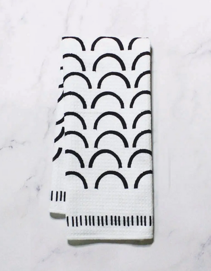 Black and white dish towels discount