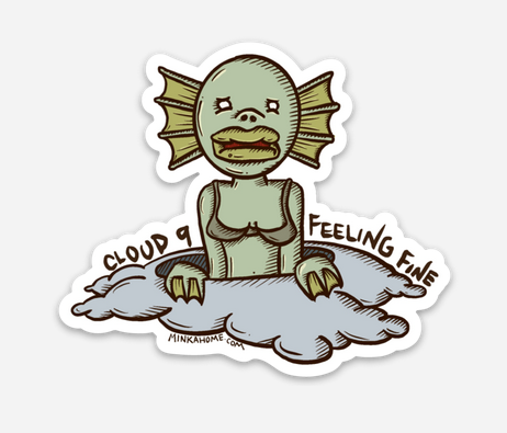Cloud 9 Sticker Illustration by Christopher Larochelle
