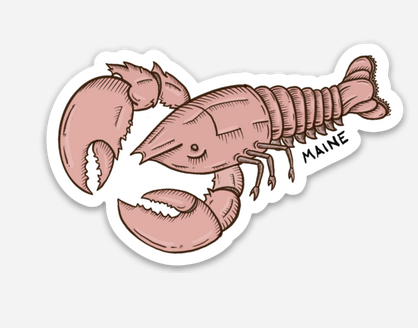 handmade in maine lobster sticker