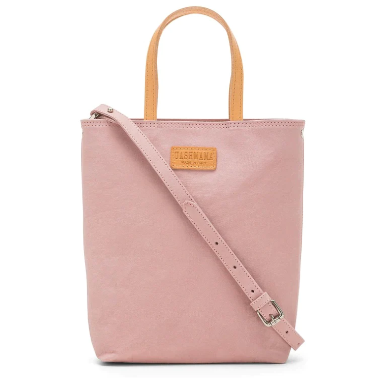 Pink handbag made from washable paper by Uashama