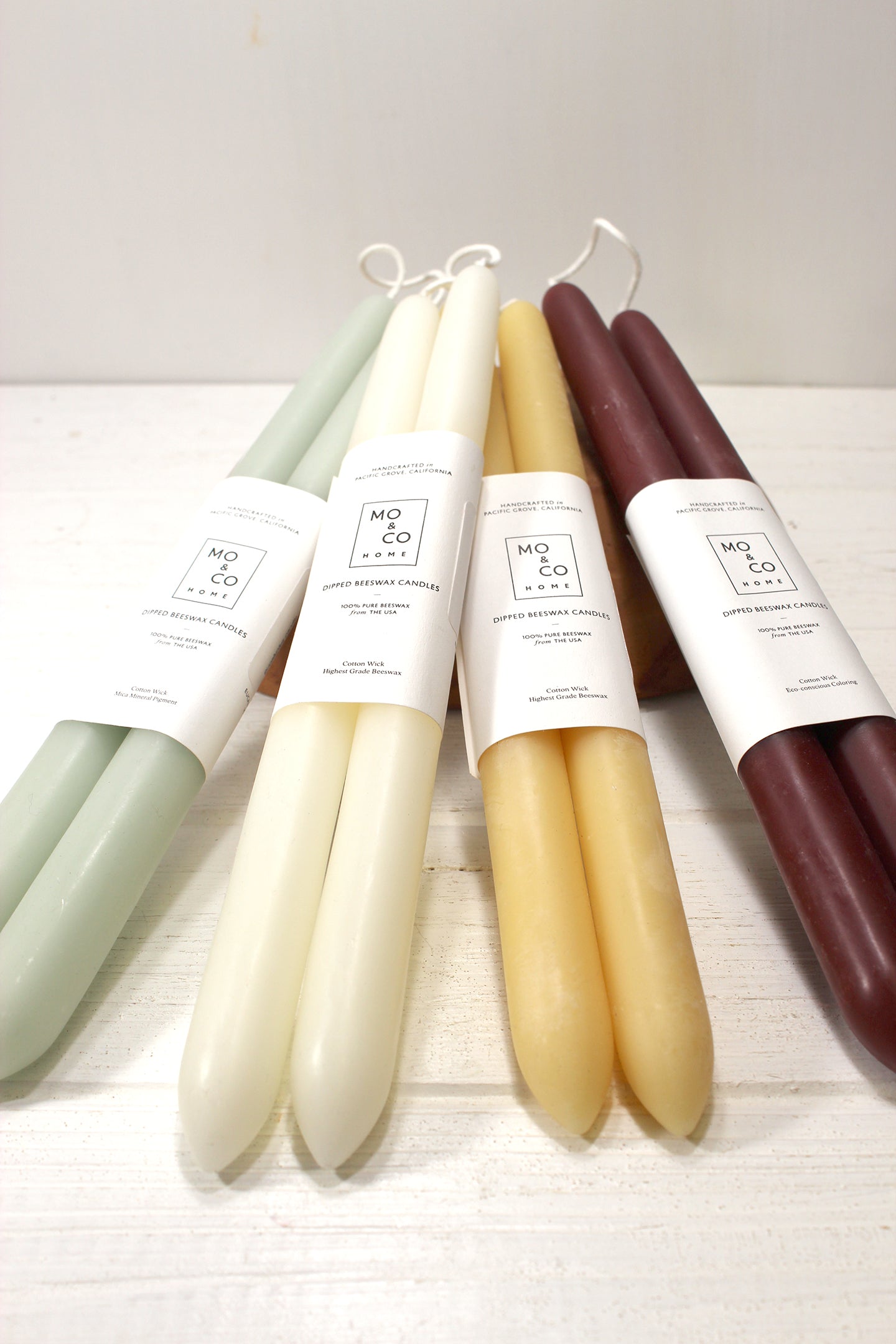 10" Beeswax Eco-conscious Coloring Taper Candles in multiple colors