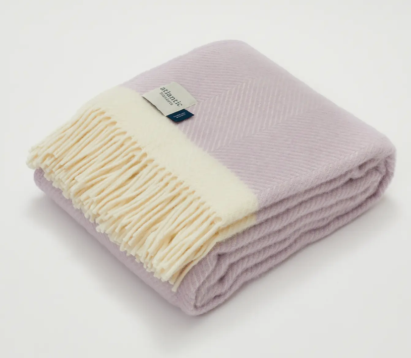 lilac wool throw blanket