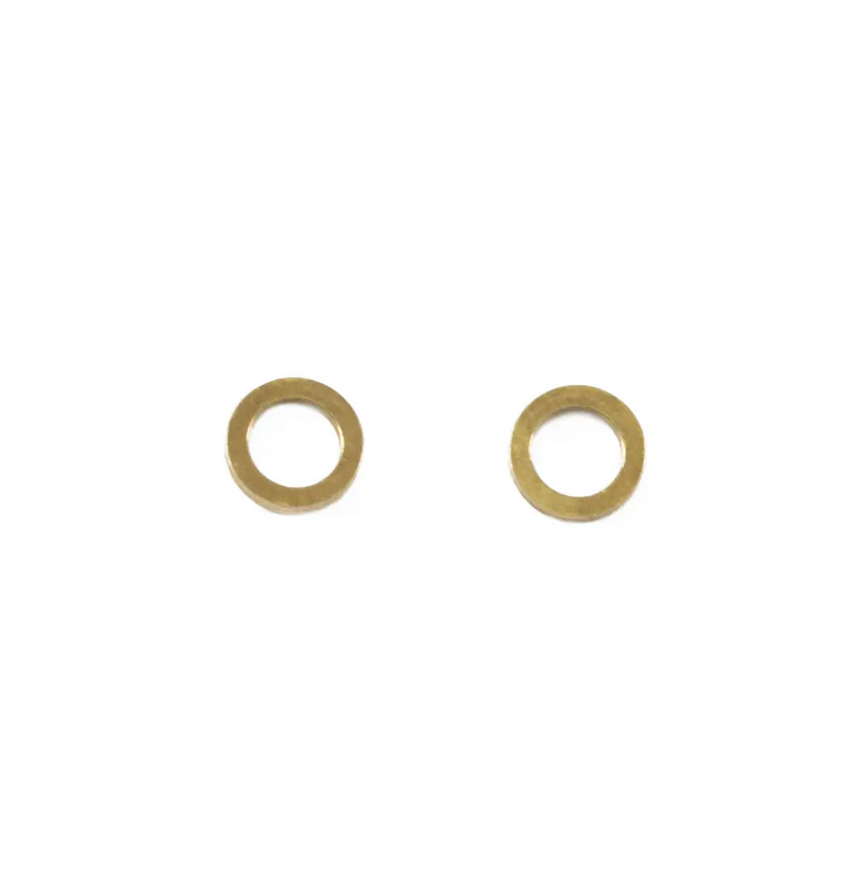Brass Open Circle Stud Earrings