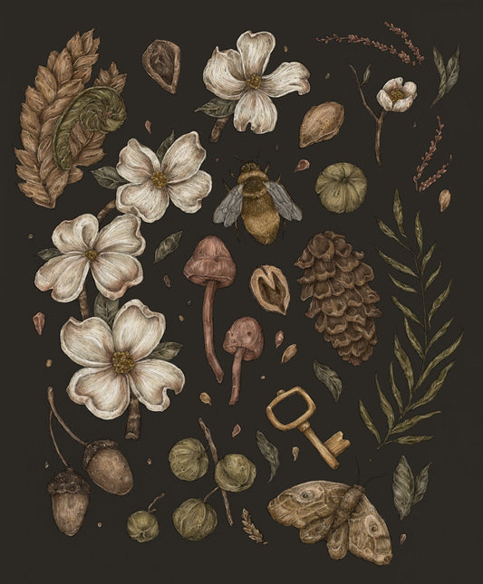 Archival giclee print of Nature Walks, illustrated by Jessica Roux.