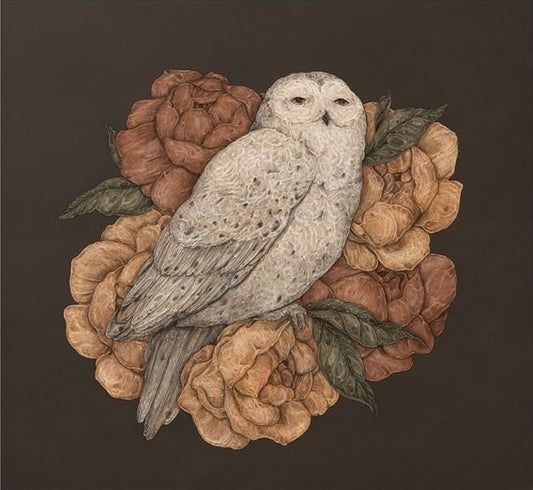Archival giclee print of Snowy Owl, illustrated by Jessica Roux.